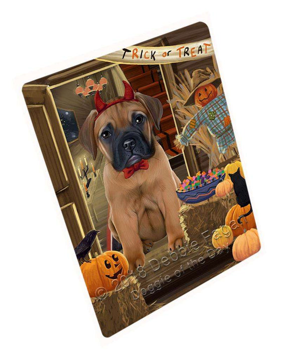 Enter At Own Risk Trick Or Treat Halloween Bullmastiff Dog Magnet Mini (3.5" x 2") MAG63630