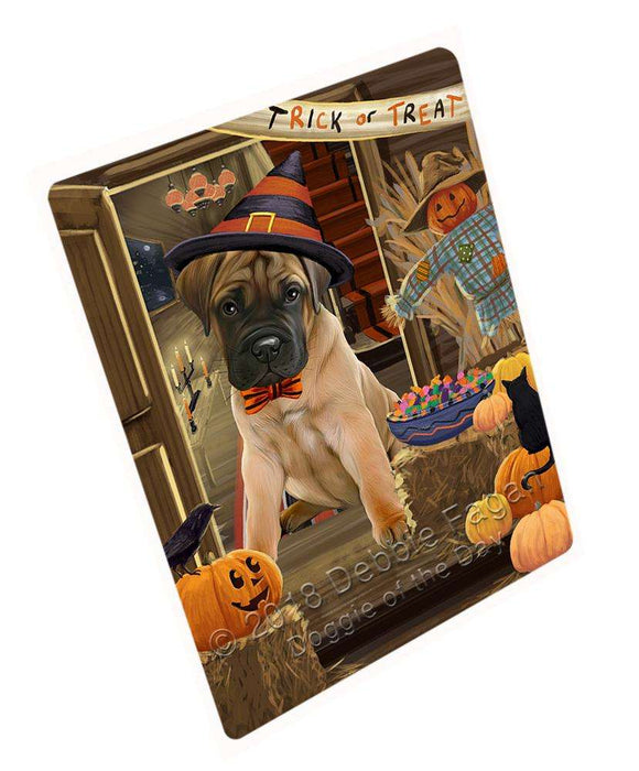 Enter At Own Risk Trick Or Treat Halloween Bullmastiff Dog Magnet Mini (3.5" x 2") MAG63633