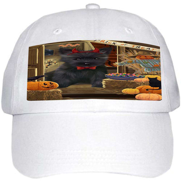 Enter at Own Risk Trick or Treat Halloween Cairn Terrier Dog Ball Hat Cap HAT62934