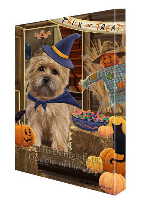 Enter at Own Risk Trick or Treat Halloween Cairn Terrier Dog Canvas Print Wall Art Décor CVS95426