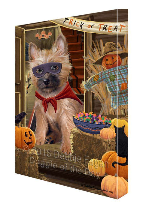 Enter at Own Risk Trick or Treat Halloween Cairn Terrier Dog Canvas Print Wall Art Décor CVS95435