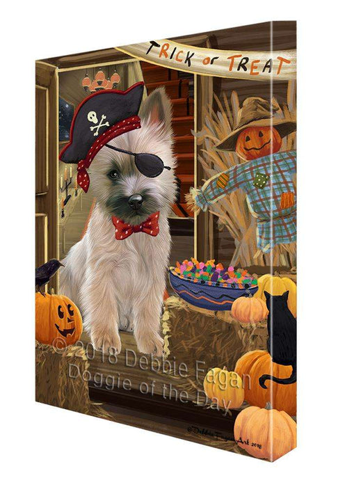Enter at Own Risk Trick or Treat Halloween Cairn Terrier Dog Canvas Print Wall Art Décor CVS95444