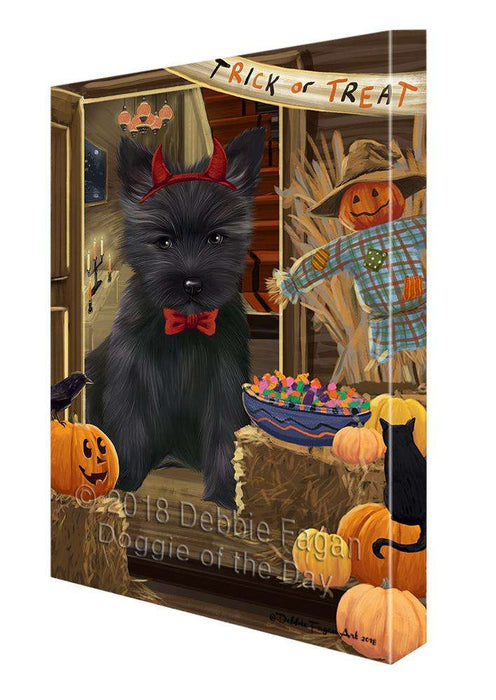 Enter at Own Risk Trick or Treat Halloween Cairn Terrier Dog Canvas Print Wall Art Décor CVS95453