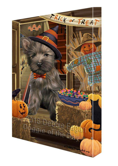 Enter at Own Risk Trick or Treat Halloween Cairn Terrier Dog Canvas Print Wall Art Décor CVS95462