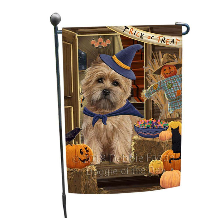 Enter at Own Risk Trick or Treat Halloween Cairn Terrier Dog Garden Flag GFLG53126