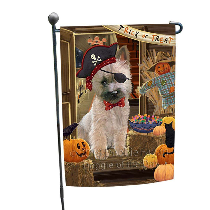 Enter at Own Risk Trick or Treat Halloween Cairn Terrier Dog Garden Flag GFLG53128