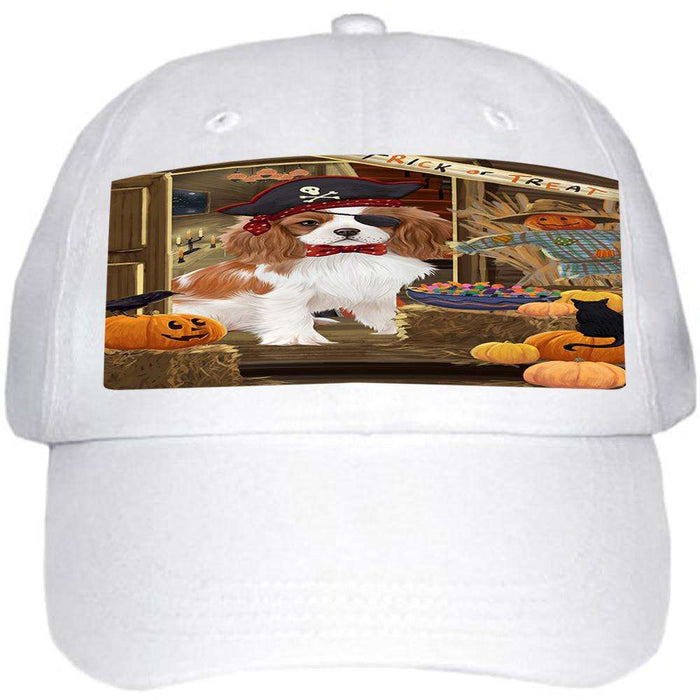 Enter at Own Risk Trick or Treat Halloween Cavalier King Charles Spaniel Dog Ball Hat Cap HAT62946