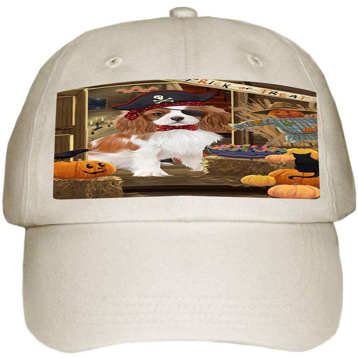 Enter at Own Risk Trick or Treat Halloween Cavalier King Charles Spaniel Dog Ball Hat Cap HAT62946