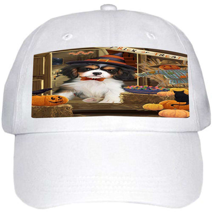 Enter at Own Risk Trick or Treat Halloween Cavalier King Charles Spaniel Dog Ball Hat Cap HAT62952