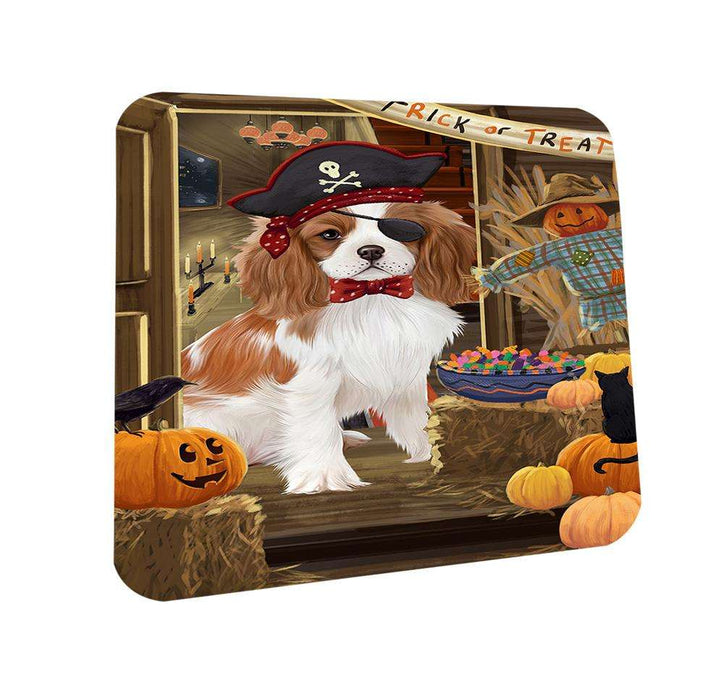 Enter at Own Risk Trick or Treat Halloween Cavalier King Charles Spaniel Dog Coasters Set of 4 CST53030