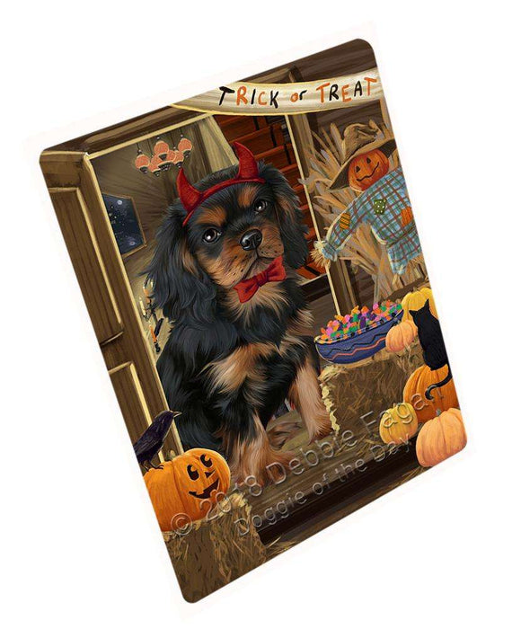 Enter at Own Risk Trick or Treat Halloween Cavalier King Charles Spaniel Dog Cutting Board C63660