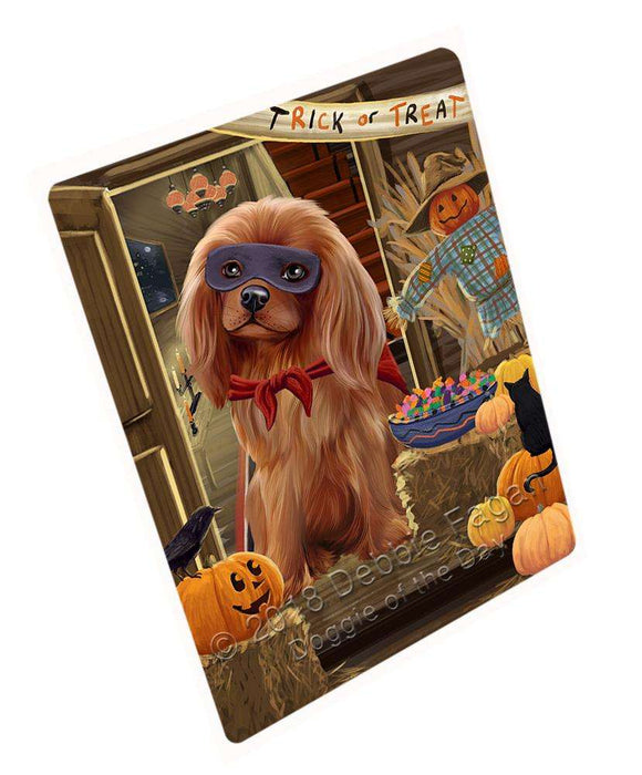 Enter At Own Risk Trick Or Treat Halloween Cavalier King Charles Spaniel Dog Magnet Mini (3.5" x 2") MAG63654