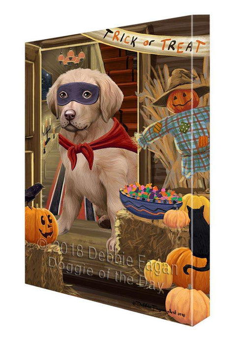 Enter at Own Risk Trick or Treat Halloween Chesapeake Bay Retriever Dog Canvas Print Wall Art Décor CVS95525