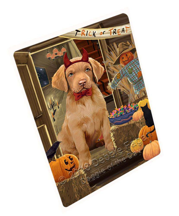 Enter at Own Risk Trick or Treat Halloween Chesapeake Bay Retriever Dog Cutting Board C63675