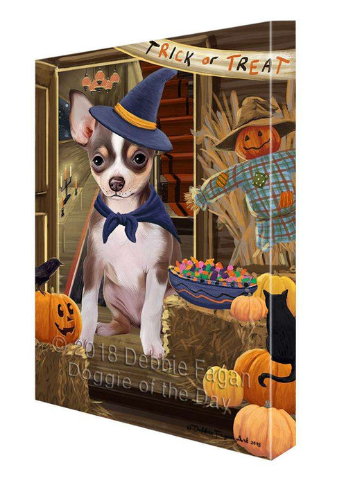 Enter at Own Risk Trick or Treat Halloween Chihuahua Dog Canvas Print Wall Art Décor CVS95561