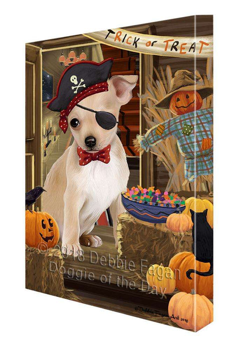 Enter at Own Risk Trick or Treat Halloween Chihuahua Dog Canvas Print Wall Art Décor CVS95579