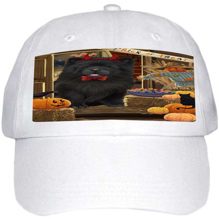 Enter at Own Risk Trick or Treat Halloween Chow Chow Dog Ball Hat Cap HAT62994