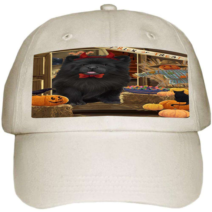 Enter at Own Risk Trick or Treat Halloween Chow Chow Dog Ball Hat Cap HAT62994