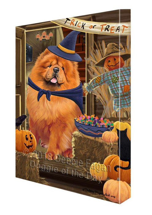 Enter at Own Risk Trick or Treat Halloween Chow Chow Dog Canvas Print Wall Art Décor CVS95606