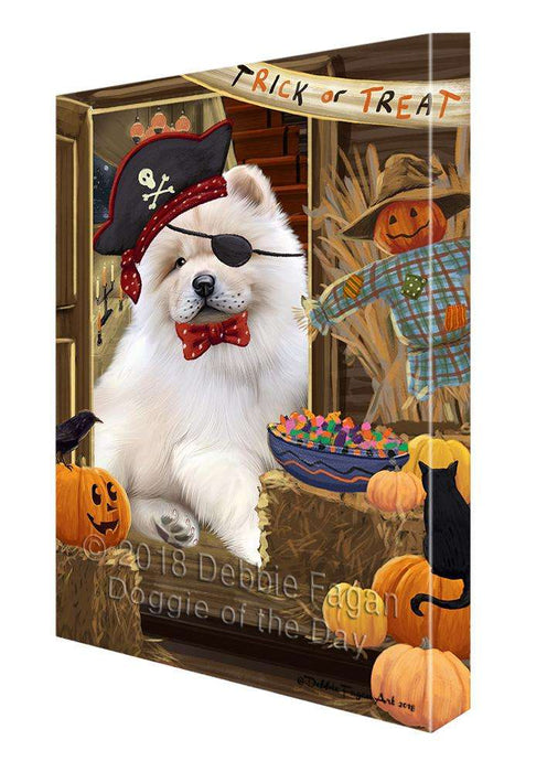 Enter at Own Risk Trick or Treat Halloween Chow Chow Dog Canvas Print Wall Art Décor CVS95624