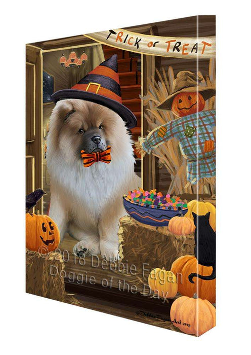 Enter at Own Risk Trick or Treat Halloween Chow Chow Dog Canvas Print Wall Art Décor CVS95642