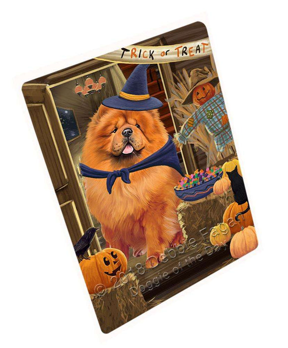 Enter at Own Risk Trick or Treat Halloween Chow Chow Dog Cutting Board C63696