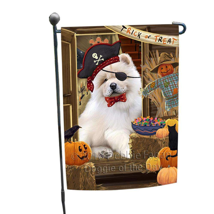 Enter at Own Risk Trick or Treat Halloween Chow Chow Dog Garden Flag GFLG53148