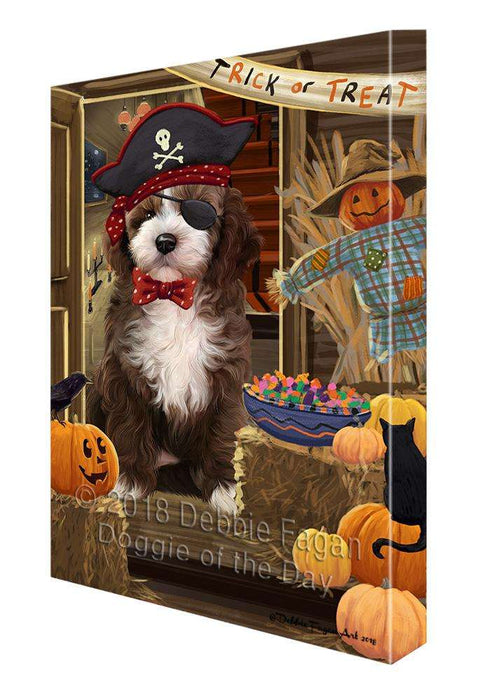 Enter at Own Risk Trick or Treat Halloween Cockapoo Dog Canvas Print Wall Art Décor CVS95669