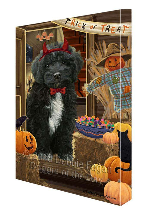 Enter at Own Risk Trick or Treat Halloween Cockapoo Dog Canvas Print Wall Art Décor CVS95678