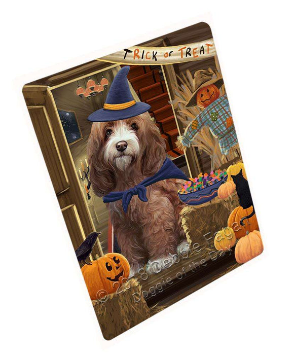 Enter at Own Risk Trick or Treat Halloween Cockapoo Dog Cutting Board C63711