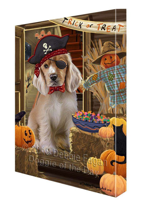 Enter at Own Risk Trick or Treat Halloween Cocker Spaniel Dog Canvas Print Wall Art Décor CVS95714