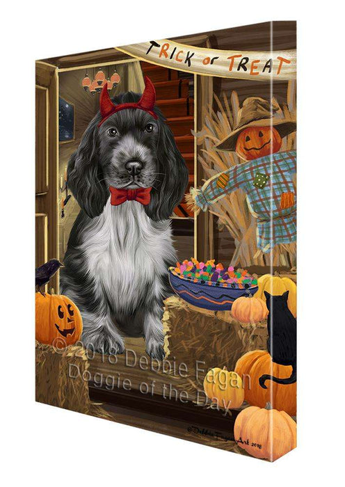 Enter at Own Risk Trick or Treat Halloween Cocker Spaniel Dog Canvas Print Wall Art Décor CVS95723