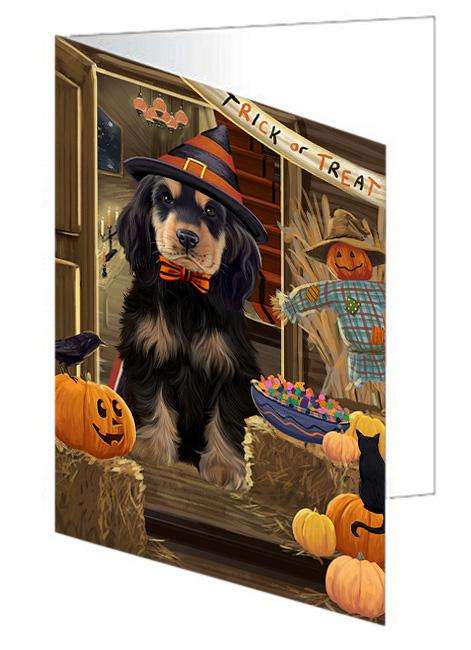 Enter at Own Risk Trick or Treat Halloween Cocker Spaniel Dog Handmade Artwork Assorted Pets Greeting Cards and Note Cards with Envelopes for All Occasions and Holiday Seasons GCD63323