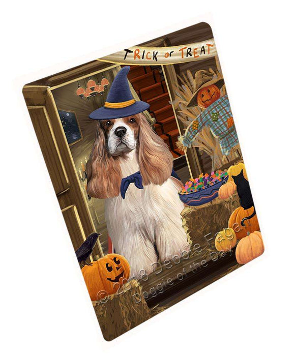 Enter At Own Risk Trick Or Treat Halloween Cocker Spaniel Dog Magnet Mini (3.5" x 2") MAG63726