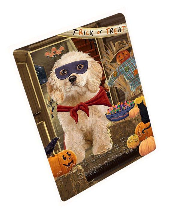 Enter At Own Risk Trick Or Treat Halloween Cocker Spaniel Dog Magnet Mini (3.5" x 2") MAG63729