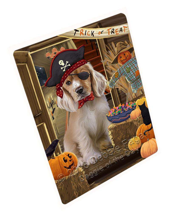 Enter At Own Risk Trick Or Treat Halloween Cocker Spaniel Dog Magnet Mini (3.5" x 2") MAG63732