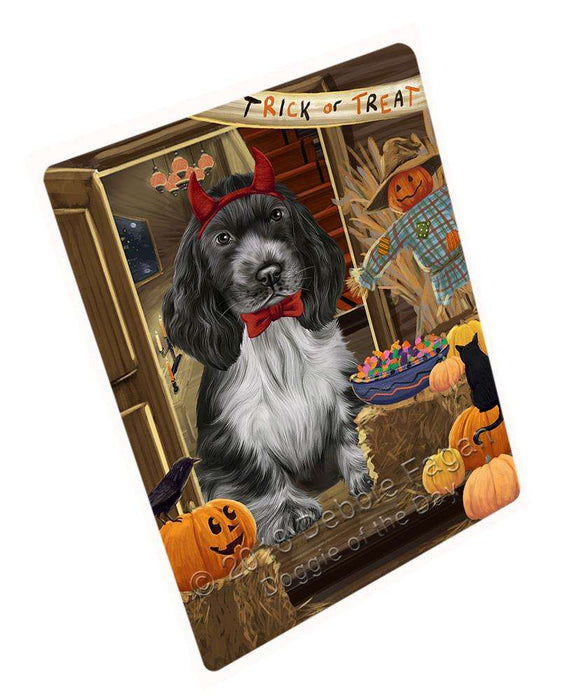 Enter At Own Risk Trick Or Treat Halloween Cocker Spaniel Dog Magnet Mini (3.5" x 2") MAG63735