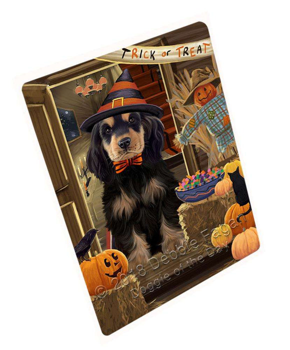 Enter At Own Risk Trick Or Treat Halloween Cocker Spaniel Dog Magnet Mini (3.5" x 2") MAG63738