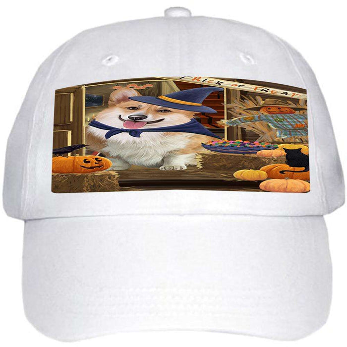 Enter at Own Risk Trick or Treat Halloween Corgi Dog Ball Hat Cap HAT63030