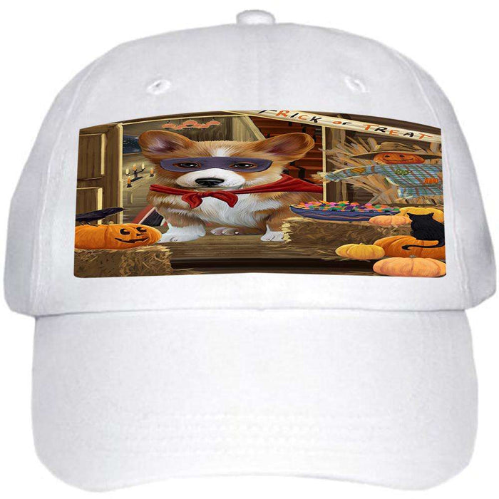 Enter at Own Risk Trick or Treat Halloween Corgi Dog Ball Hat Cap HAT63033