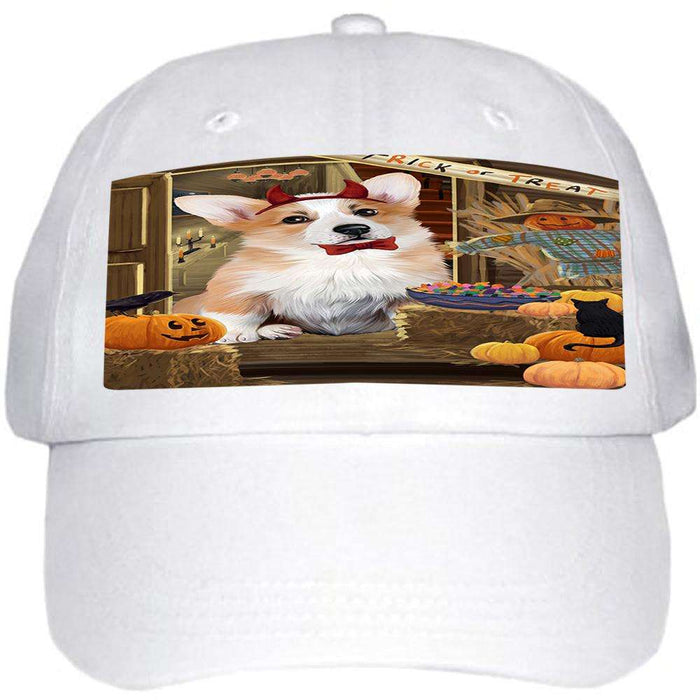 Enter at Own Risk Trick or Treat Halloween Corgi Dog Ball Hat Cap HAT63039