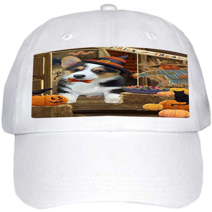Enter at Own Risk Trick or Treat Halloween Corgi Dog Ball Hat Cap HAT63042