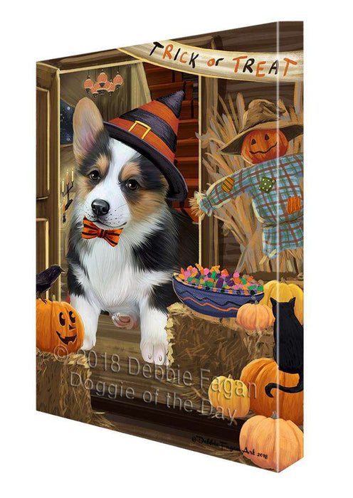 Enter at Own Risk Trick or Treat Halloween Corgi Dog Canvas Print Wall Art Décor CVS95777