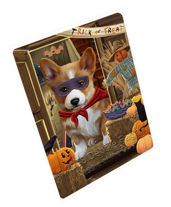 Enter at Own Risk Trick or Treat Halloween Corgi Dog Cutting Board C63744