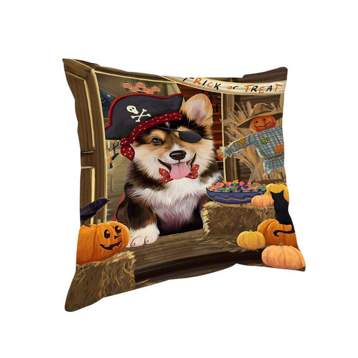 Enter at Own Risk Trick or Treat Halloween Corgi Dog Pillow PIL68912