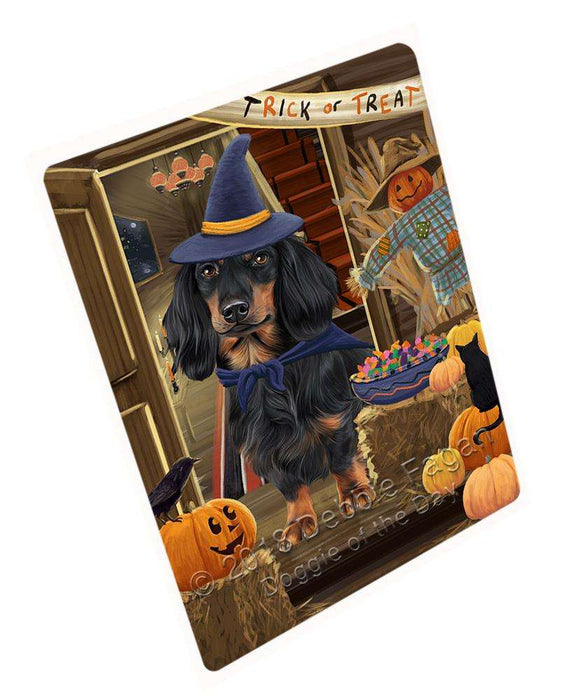 Enter At Own Risk Trick Or Treat Halloween Dachshund Dog Magnet Mini (3.5" x 2") MAG63756