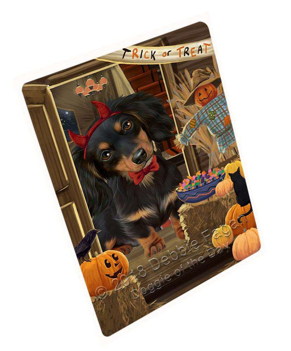 Enter At Own Risk Trick Or Treat Halloween Dachshund Dog Magnet Mini (3.5" x 2") MAG63765