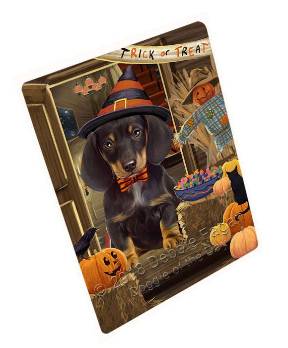 Enter At Own Risk Trick Or Treat Halloween Dachshund Dog Magnet Mini (3.5" x 2") MAG63768