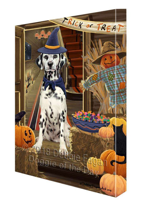 Enter at Own Risk Trick or Treat Halloween Dalmatian Dog Canvas Print Wall Art Décor CVS95831