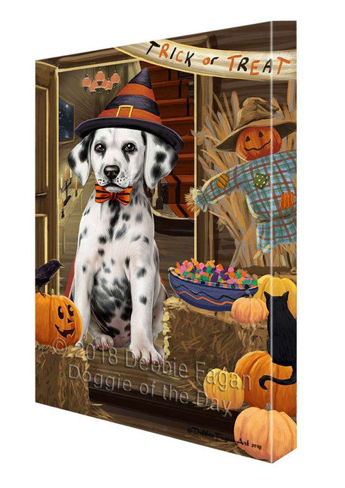 Enter at Own Risk Trick or Treat Halloween Dalmatian Dog Canvas Print Wall Art Décor CVS95867
